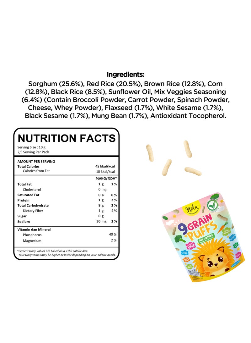 Nola - Gluten Free Puffs with 9 Grains & Veggies 25G - Image 3